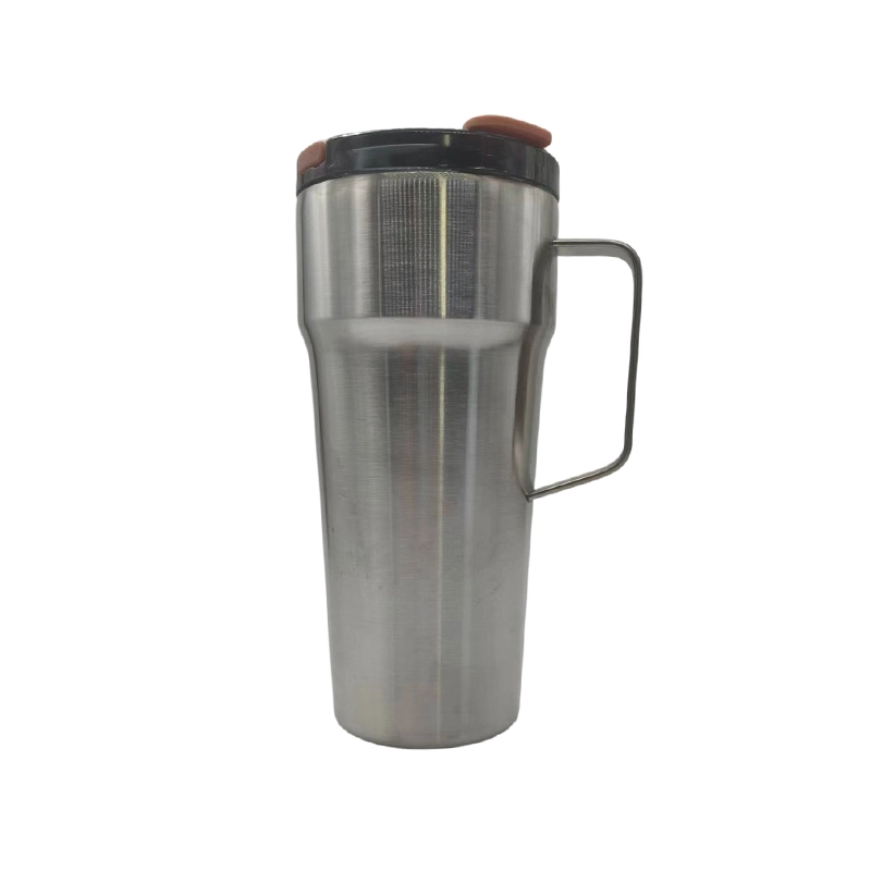 Mug Perjalanan Berisolasi Vakum Dinding Ganda dengan Pegangan